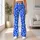 Cobalt Blue and White Doodle Motifs for Yoga, Pilates and Everyday Activewear Women Leggings - 12