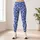 Cobalt Blue and White Doodle Motifs for Yoga, Pilates and Everyday Activewear Women Leggings - 4