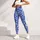 Cobalt Blue and White Doodle Motifs for Yoga, Pilates and Everyday Activewear Women Leggings - 5