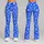 Cobalt Blue and White Doodle Motifs for Yoga, Pilates and Everyday Activewear Women Leggings - 9