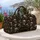 Vintage Sepia Skulls for Halloween Travel, Gothic Style and Dark Academia Getaways Quilted Weekend Bag - 5