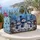 Three Snowmen in Blue Winter Hats for Cozy Christmas Holiday Getaways and Snowy Escapes Quilted Weekend Bag - 5