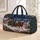 Rustic Blue Horse-Drawn Winter Wagon Through Snowy Pines for Cozy Holiday Travel Quilted Weekend Bag - 1