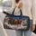 Rustic Blue Horse-Drawn Winter Wagon Through Snowy Pines for Cozy Holiday Travel Quilted Weekend Bag - 2