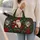 Vintage Christmas Holly, Poinsettia And Snowflakes For Cozy Winter Holiday Travel Quilted Weekend Bag - 2