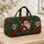 Vintage Christmas Holly, Poinsettia And Snowflakes For Cozy Winter Holiday Travel Quilted Weekend Bag - 4