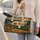 Vintage Camper and Pine Trees for Road Trips, Campsites and Relaxed Outdoor Getaways Quilted Weekend Bag - 2
