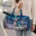 Northern Lights Husky and Snowy Cabin Scene for Cozy Winter Travel Adventures Quilted Weekend Bag - 2