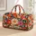 Retro Daisy Blooms And Autumn Plaid For Colorful Weekend Getaways And Market Days Quilted Weekend Bag - 1