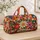Retro Daisy Blooms And Autumn Plaid For Colorful Weekend Getaways And Market Days Quilted Weekend Bag - 4
