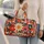 Retro Daisy Blooms And Autumn Plaid For Colorful Weekend Getaways And Market Days Quilted Weekend Bag - 2