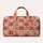 Peach Floral Checkerboard Blooms for Weekend Getaways and Sunny Beach Escapes Quilted Weekend Bag - 6