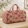 Peach Floral Checkerboard Blooms for Weekend Getaways and Sunny Beach Escapes Quilted Weekend Bag - 4