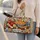 Orchard Apples, Lattice Pie and Daisies for Cozy Autumn Getaways and Bakery Lovers Quilted Weekend Bag - 2