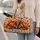 Autumn Footballs, Pumpkins and Maple Leaves for Cozy Fall Game Day Picnic Celebrations Quilted Weekend Bag - 2
