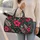 Fuchsia Flowers and Ivory Ferns for Colorful Coastal Getaways and Garden Retreats Quilted Weekend Bag - 2