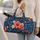 Midnight Navy Coral And Aqua Wildflowers For Lakeside Getaways And Summer Travel Quilted Weekend Bag - 2
