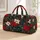 Navy Poinsettias And Candy Canes For Festive Holiday Travel And Winter Getaways Quilted Weekend Bag - 1