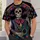 Neon Skeleton Mariachi with Guitar for Day of the Dead Celebrations and Nightlife All-over Print Unisex T-shirt - 5