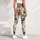 Watercolor Teal And Rust Wildflowers For Relaxed Coastal Weekends And Garden Strolls Leggings - 5