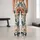 Watercolor Teal And Rust Wildflowers For Relaxed Coastal Weekends And Garden Strolls Leggings - 10