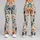 Watercolor Teal And Rust Wildflowers For Relaxed Coastal Weekends And Garden Strolls Leggings - 9
