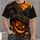 Jack-O'-Lantern Skulls, Witch Hat And Haunted Castle For Halloween Night Wear All-over Print Unisex T-shirt - 4