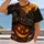 Jack-O'-Lantern Skulls, Witch Hat And Haunted Castle For Halloween Night Wear All-over Print Unisex T-shirt - 2
