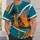 Teal Orange Palm Cityscape for Game Day and Tropical Sports Fans All-over Print Unisex T-shirt - 5