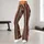 Vintage Bohemian Black And Rust Stripe Motifs For Everyday Casual And Studio Wear Leggings - 11
