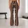 Vintage Bohemian Black And Rust Stripe Motifs For Everyday Casual And Studio Wear Leggings - 10