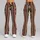 Vintage Bohemian Black And Rust Stripe Motifs For Everyday Casual And Studio Wear Leggings - 9