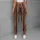 Vintage Bohemian Black And Rust Stripe Motifs For Everyday Casual And Studio Wear Leggings - 6