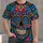 Colorful Sugar Skull and Floral Ornaments for Day of the Dead Festivities and Parties All-over Print Unisex T-shirt - 4