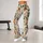 Muted Green Falling Leaves and Fine Branches for Relaxed Autumn Nature Lovers Outdoors Leggings - 10