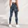 Indigo Gold Studded Rhombus Lattice for Y2K Streetwear and Night Out Style Leggings - 5