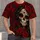 Crimson Sugar Skull and Roses for Day of the Dead Halloween Celebrations All-over Print Unisex T-shirt - 4
