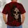 Crimson Sugar Skull and Roses for Day of the Dead Halloween Celebrations All-over Print Unisex T-shirt - 6