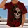Crimson Sugar Skull and Roses for Day of the Dead Halloween Celebrations All-over Print Unisex T-shirt - 2