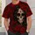 Crimson Sugar Skull and Roses for Day of the Dead Halloween Celebrations All-over Print Unisex T-shirt - 5