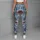 Distressed Indigo Denim and Tribal Patchwork for Y2K Streetwear and Festival Outfits Leggings - 6