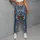 Distressed Indigo Denim and Tribal Patchwork for Y2K Streetwear and Festival Outfits Leggings - 5