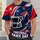 Football Helmet Red Navy Game Day Spirit for Youth Fans on Stadium Saturdays and Tailgates All-over Print Unisex T-shirt - 5