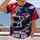 Football Helmet Red Navy Game Day Spirit for Youth Fans on Stadium Saturdays and Tailgates All-over Print Unisex T-shirt - 2