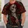 Engraved Skeleton Mariachi with Crimson Roses for Día de Muertos Celebrations All-over Print Unisex T-shirt - 5