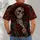 Engraved Skeleton Mariachi with Crimson Roses for Día de Muertos Celebrations All-over Print Unisex T-shirt - 6