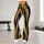 Black And Camel Vertical Stripes For Retro Streetwear And Everyday Y2K Looks For Women Leggings - 11