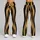 Black And Camel Vertical Stripes For Retro Streetwear And Everyday Y2K Looks For Women Leggings - 9