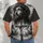 Monochrome Christ Portrait and Crucifixion Scene for Christian Faith and Worship All-over Print Unisex T-shirt - 6