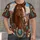 Chestnut Horse Western Ranch Style for Trail Riding and Everyday Country Wear All-over Print Unisex T-shirt - 4